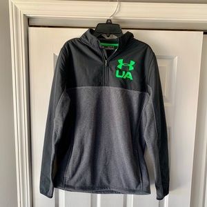 Boys Under Armour Cold Gear Yth XL Gray Black Lime